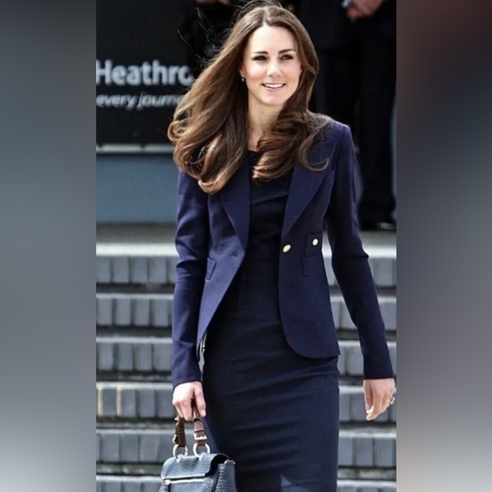 SMYTHE Duchess Princess Kate Blazer Navy Blue Size 6